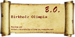 Birkholz Olimpia névjegykártya